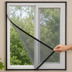 3×4 Ft White Mosquito Mesh for Window – Stitched Insect Net with Self-Adhesive Hook Tape | Washable Window Protection Net ( default, 4*5 )