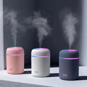 H2O 300ml Ultrasonic Humidifier – Portable Mist Maker with Colorful LED Light for House ( multicolor, OS )