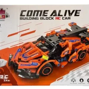 Lamborghini RC Car Kit for Kids & Adults | 2.4GHz Remote Control DIY Sports Car | Rechargeable STEM Building Toy with Openable Doors ( orange, Standard )