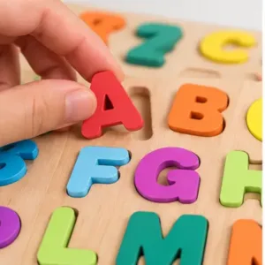 Wooden 3D Capital Alphabets & Number Board Puzzle Toy – Montessori Educational Learning Set, Pack of 2 ( multicolor, OS )