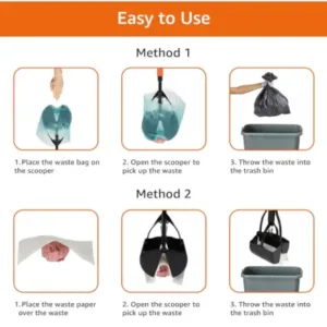 Portable Folding Pet Pooper Scooper 11 Inch Dog Waste Pickup Clip for Dogs and Cats ( default, Standard )