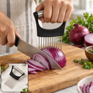 Tomato Slicer Holder with Stainless Steel Prongs and Finger Guard – 1 Piece ( default, OS )