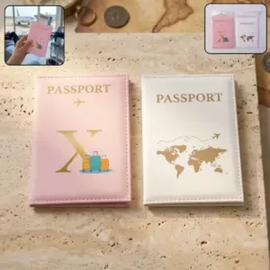 Travel Passport Holder Wallet – Compact Multi-Compartment Organizer with Zip Closure 1pc ( default, OS )