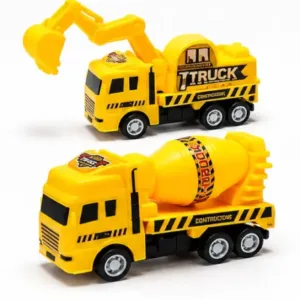 Aravish Pack of 6 Friction Power Wheels Construction Truck Toy Set ( yellow, OS )