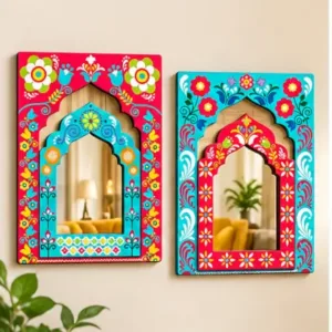 Suveharts Wooden Jharokha Wall Hanging Set of 2, Traditional Rajasthani Home Décor ( default, OS )