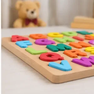 Wooden 3D Capital Alphabets & Number Board Puzzle Toy – Montessori Educational Learning Set, Pack of 2 ( multicolor, OS )