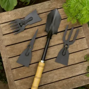 5 in 1 Gardening Hand Tool Set – Wooden Handle Garden Tools ( default, OS )