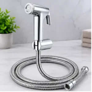 Conty Health Faucet Set – Chrome Finish ABS Hand Shower with 1 Meter Stainless Steel Flexible Hose & Hook ( default, OS )
