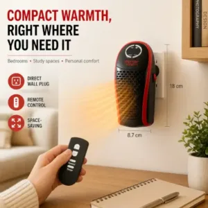 400W Wall Plug Room Heater – Compact Electric Heater with Remote Control ( default, OS )