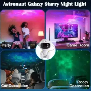 Astronaut Galaxy Projector Night Light 360 Degree Rotating Nebula Star LED Lamp with Remote Timer for Kids Bedroom and Home Decor ( default, Standard )