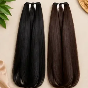 2-Piece Long Hair Choti – Black & Brown Synthetic Hair Braids, 26 Inch ( default, OS )