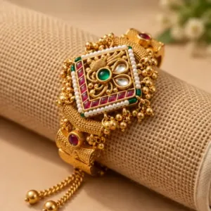 Bracelet for Girls and Women – Gold Plated Kangan with Artificial Stones ( default, OS )