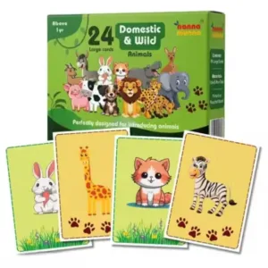 Nanna_Muna Large Animal Flash Cards – Montessori Learning Cards ( default, Standard )