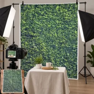 Leaf Print Photography Backdrop Cloth – Foliage Background Sheet for Product Photography and Décor 100x75 cm ( default, OS )