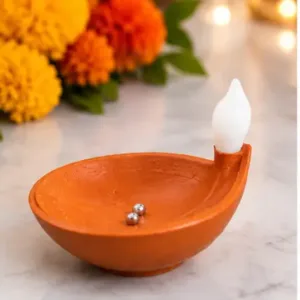 Water Sensor LED Diya – Flameless Decorative Pooja Lamp, Pack of 12 ( default, OS )