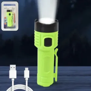 Super Bright LED Torch – USB Rechargeable Flashlight with 4 Modes, Magnetic Base & Waterproof Design for Camping & Emergency Use. ( default, Standard )