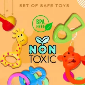 8 Piece Colorful Baby Rattle & Teether Toy Set | BPA-Free Musical Sensory Toys for Newborns, Infants & Toddlers ( default, OS )